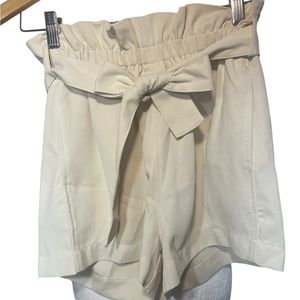 Cream High Waisted Shorts